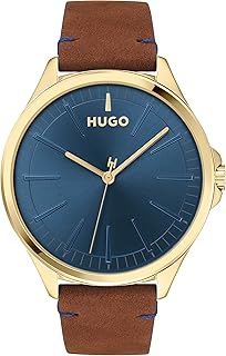 HUGO Analogue Quartz Watch for Men #Smash Collection with Silver Stainless Steel Mesh Bracelet or Leather Bracelet