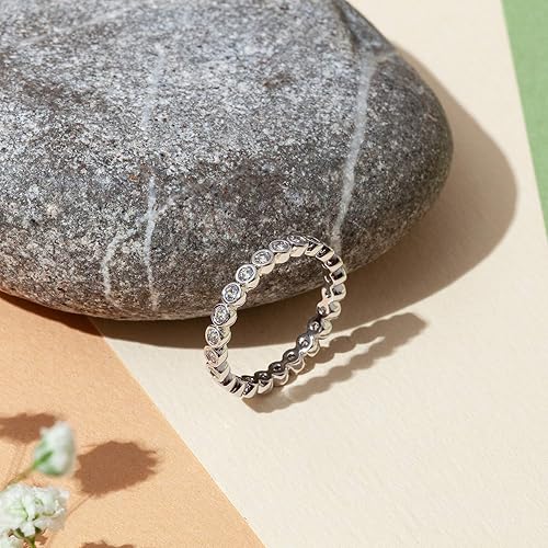 Miniatura 5 de PAVOI 14K Gold Plated Rings Cubic Zirconia Love Ring 2.8mm Stackable Rings for Women Gold Rings for Women