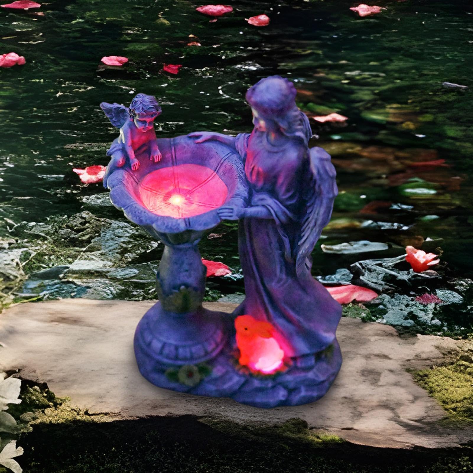 Statue del giardino solare, statua di fata solare Figurina 'angelo solare | 29,5 cm/11,61 pollici di piscina Scultura fata, ornamento esterno per patio, prato, giardino