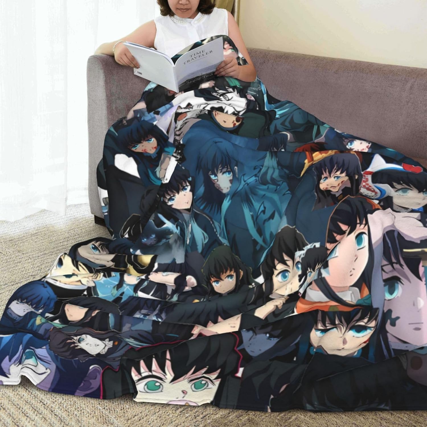 Muichiro Tokito Throw Blanket Couch Bed Sofa Soft Lightweight Warm Cozy Flannel Fleece Bed Blanket for Kids Adults Gift Multiple 60"X50"