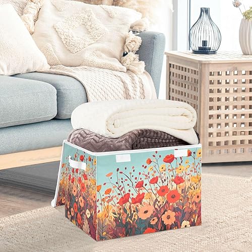 Miniatura 5 de Contenedores de almacenamiento plegables con tapas, cubos de almacenamiento de tela decorativos, organizadores de armario y cestas de