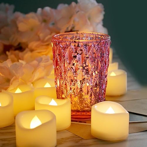 Miniatura 5 de Paquete de 12 velas LED de té sin llama, funciona con pilas, velas eléctricas parpadeantes falsas para Halloween, luces de calabaza, fiestas, bodas,