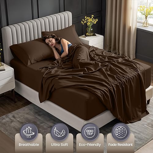 Miniatura 4 de Utopia Bedding Juego de sábanas de microfibra suave de 4 piezas para mujeres, hombres, niños y adolescentes con almacenamiento lateral, sábana