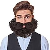 Yan Dream Short Curly Wizard Beard Men Full Fake Beard and Mustache Cosplay Costume Facial Hair