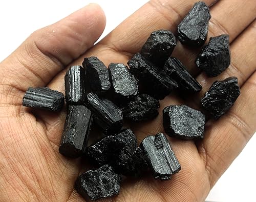 Miniatura 6 de ARTNGEMS 10 piezas de turmalina negra natural, tamaño 0.630-0.787 in, piedra preciosa de turmalina negra natural, protección potente contra la