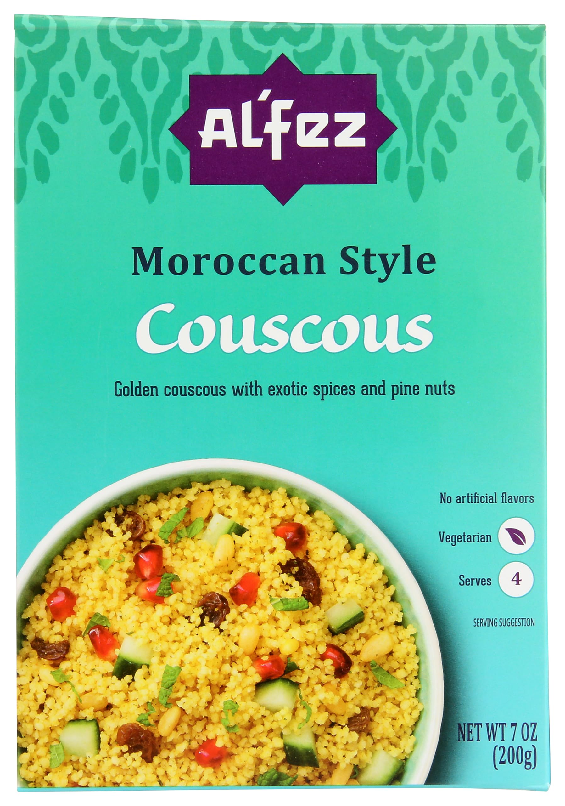 Al' Fez Authentic Moroccan Spiced Couscous, No Artificial Flavors, Vegan, Vegetarian, 7 Ounce (Pack of 1)