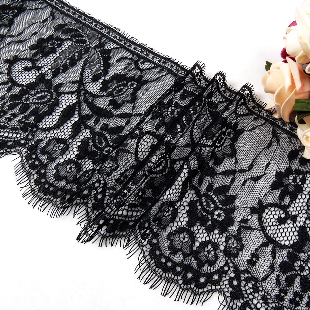 Dentelle Broderie Florale 3 Mètres - Bordure Décorative 15cm Pour Couture DIY Et Décoration
