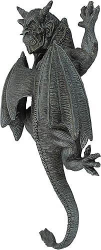Miniatura 6 de Design Toscano PD2103 - Escultura de pared de gárgola demonio en la decoración gótica suelta, grande, 18 pulgadas, poliresina, piedra gris