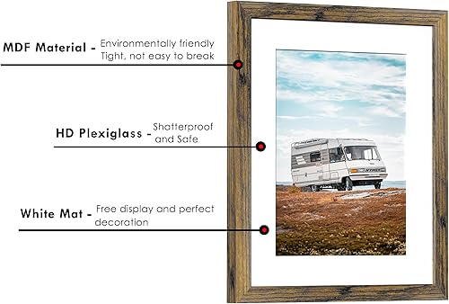 Miniatura 10 de PEALSN Portarretratos de 11 x 17 pulgadas, para fotos de 8 x 12 pulgadas con paspartú o de 11 x 17 pulgadas sin paspartú para montaje en pared,