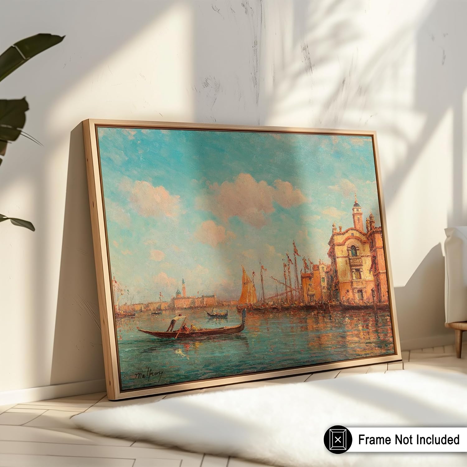 Poster Master Vintage Henry Malfroy Poster - Retro A View to San Giorgio Maggiore Print - Impressionism Art - Classic Painting Design - Bedroom Wall Decor - 8x10 UNFRAMED Wall Decor