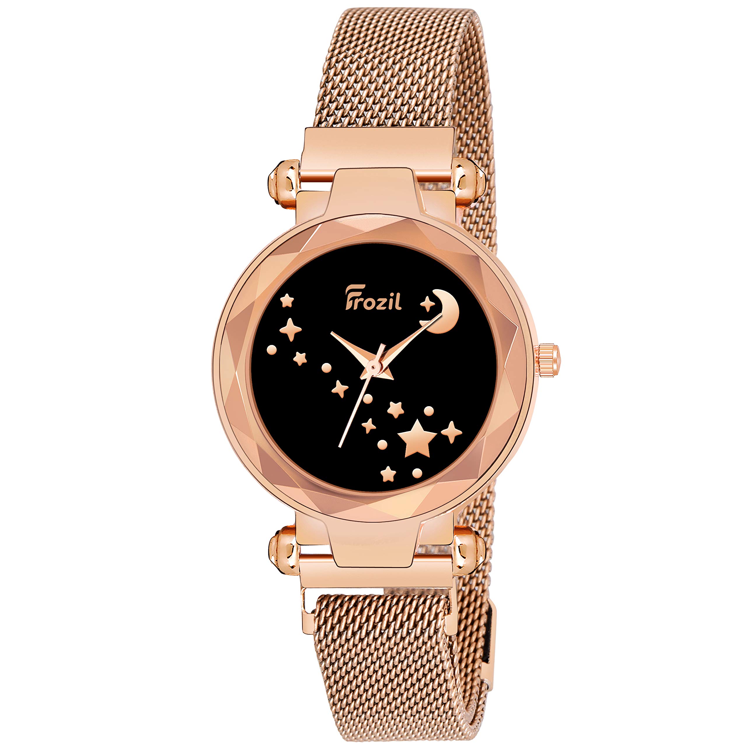 FROZIL Analogue Black Round Diamond Dial with Latest Generation Rosegold Magnet Belt Analogue Watch for Women Pack of - 2 (B08S3BLGCY) Amazon Price History, Amazon Price Tracker