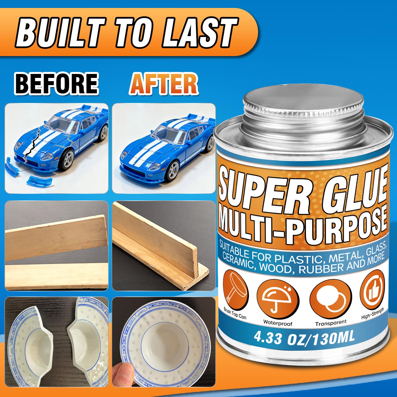 Super Glue with Brush - Strong & Waterproof Adhesive -3 Super Glue with Brush - Strong & Waterproof Adhesive -3