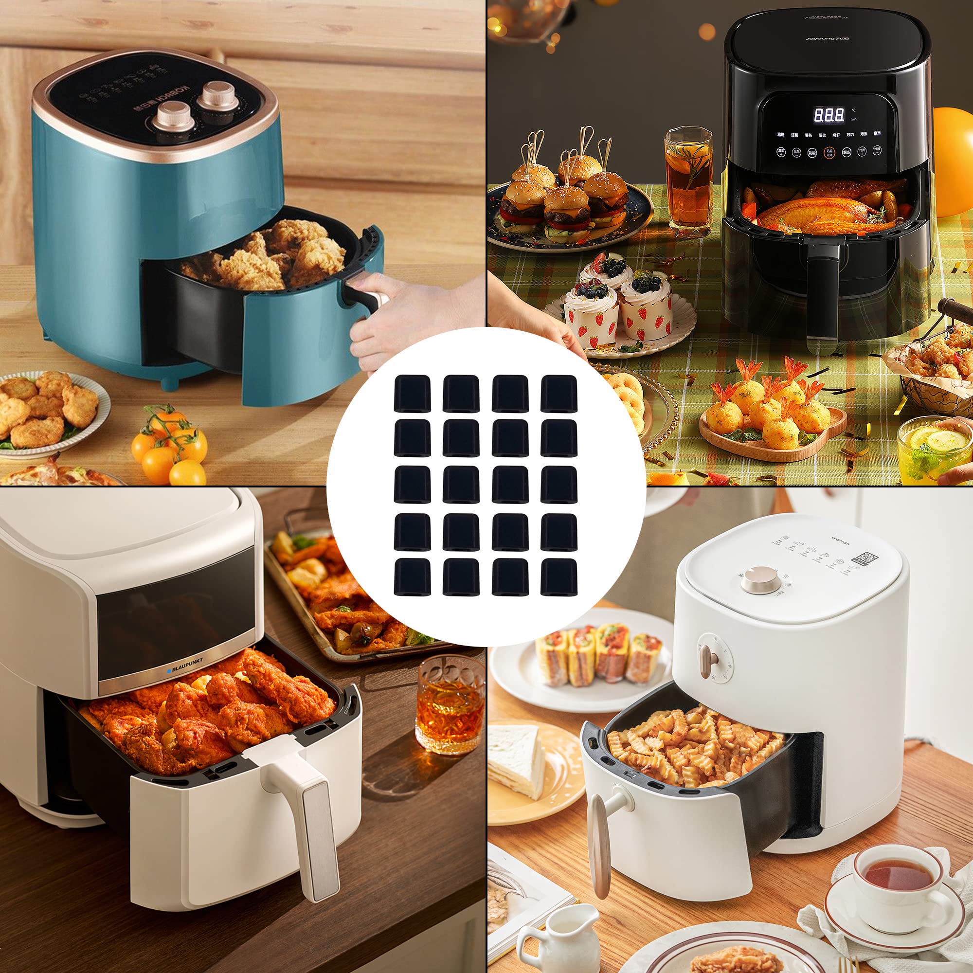 10 stuks rubberen bumpers voor luchtfriteuse - rubberen bumper voor luchtfriteuse, herbruikbare siliconen rubberen voetonderdelen vervanging voor heteluchtfriteuse | Anti-kras voor reserveonderdelen