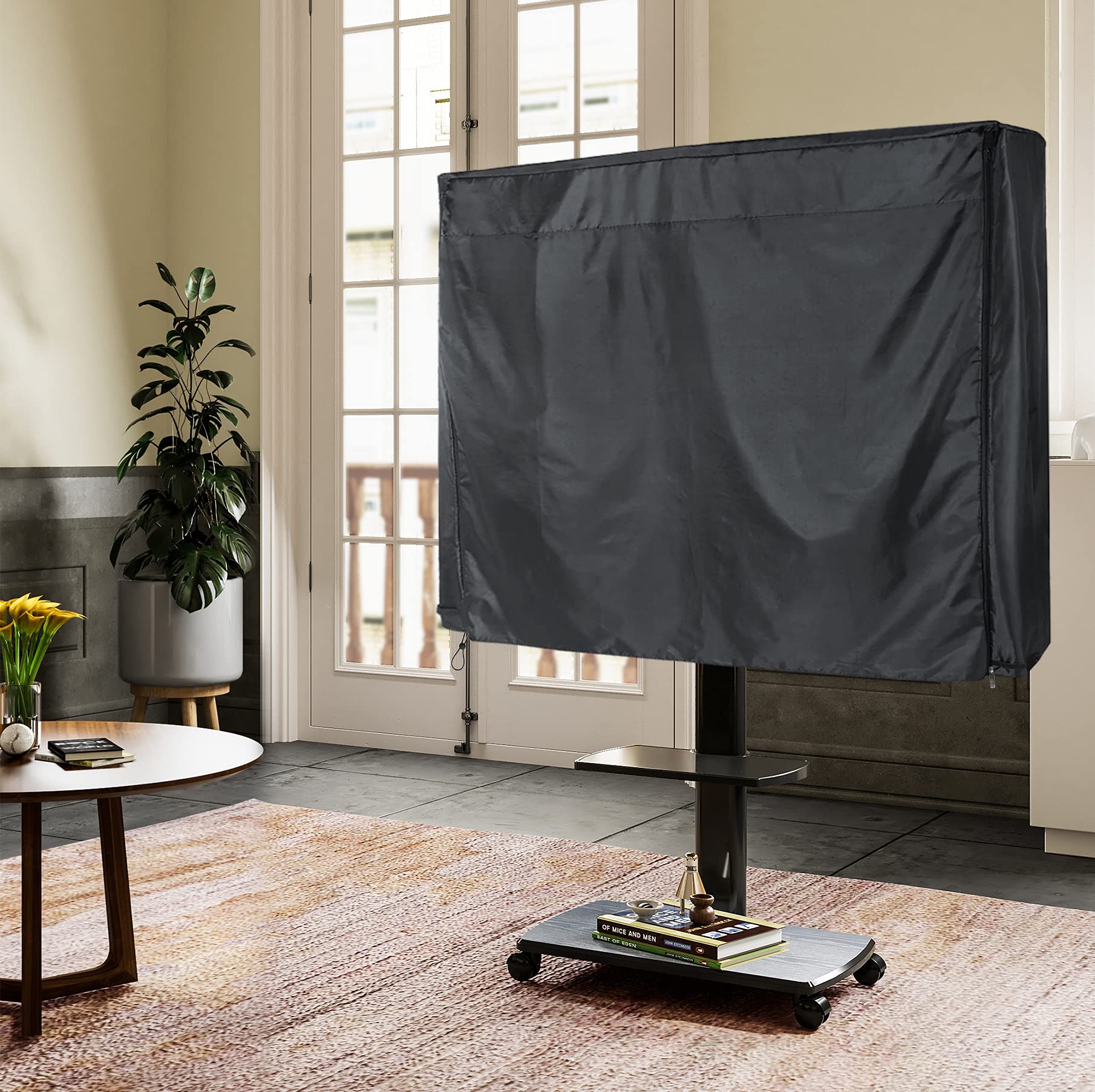 Mobile TV-Abdeckung Wasserdicht – 144,4x78,9x17,8 Cm, 420D Oxford, Für 45-60 Zoll Fernseher Auf Ständer