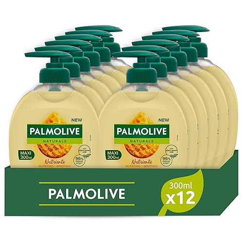 Immagine del prodotto Palmolive Naturals Sapone Liquido Mani Latte e Miele 300 ml x 12 | 96% formula biodegradabile | Con latte idratante | Formula delicata |Bottiglia Riciclabile | Dermatologicamente testato