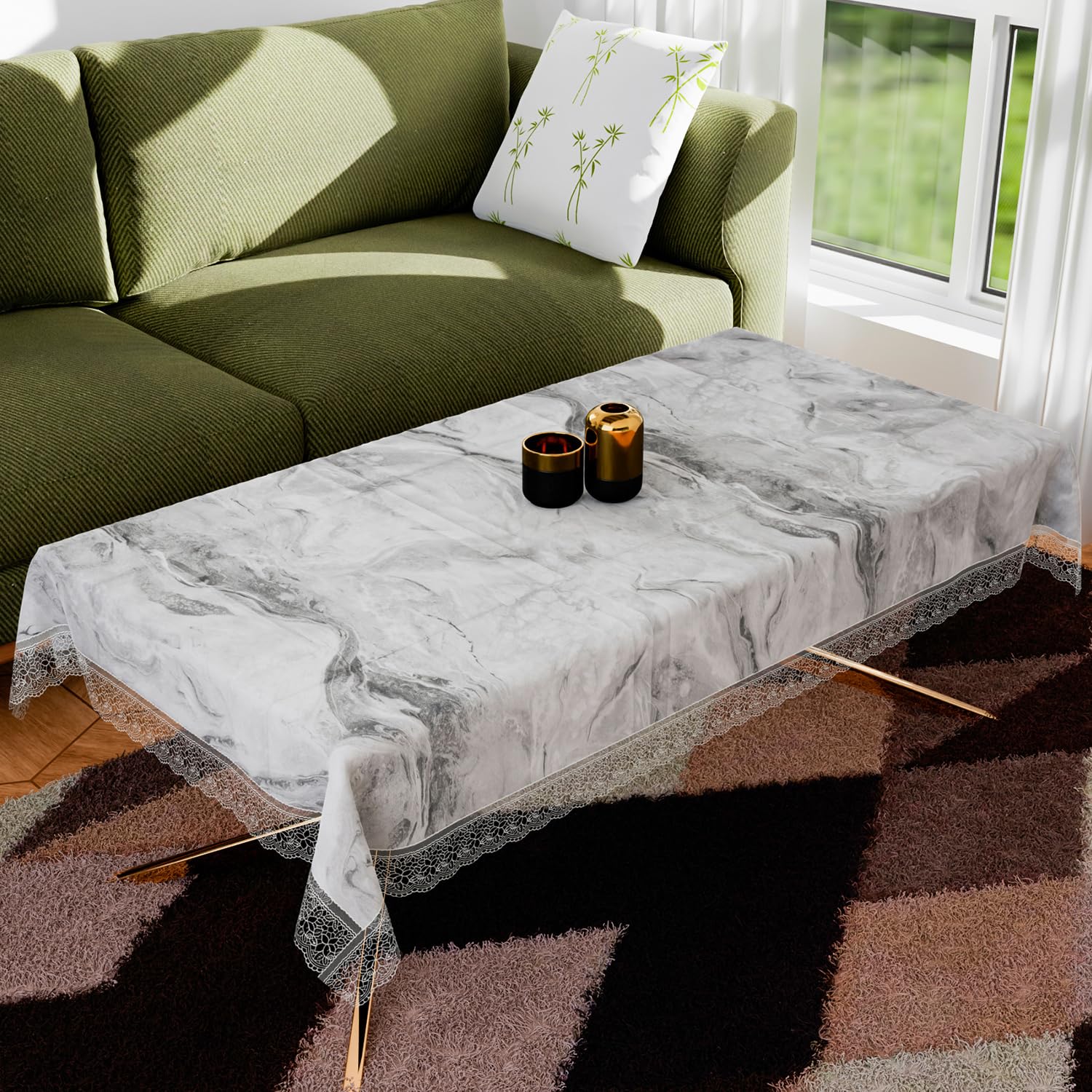 Kuber Industries Table Cover | PVC Dining Table Cover | Table Cloth | Center Table Cover | Table Cover for Kitchen Table | Marble Table Cover for Hall Décor | 48x60 Inch | Gray (B0CLGMKB32) Amazon Price History, Amazon Price Tracker