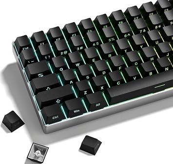 dagaladoo Black keycap Set,Shine Through Keyboard caps South Facing, Japanese Style Double Shot PBT Key caps,OEM Profile Custom keycaps for Mechanical Keyboardsonly keycap