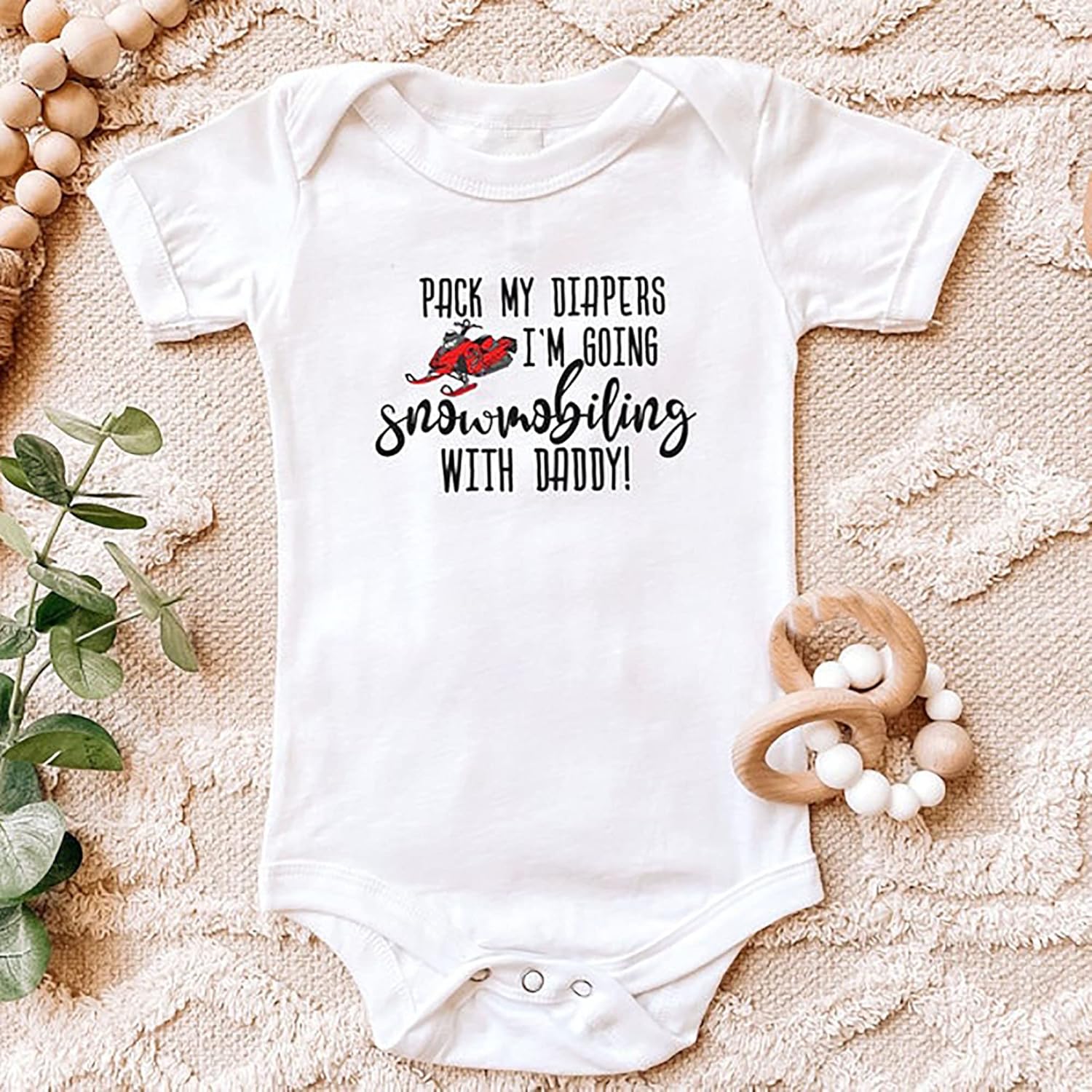 Pack My Diapers I'm Going Snowmobile With Daddy Onesie