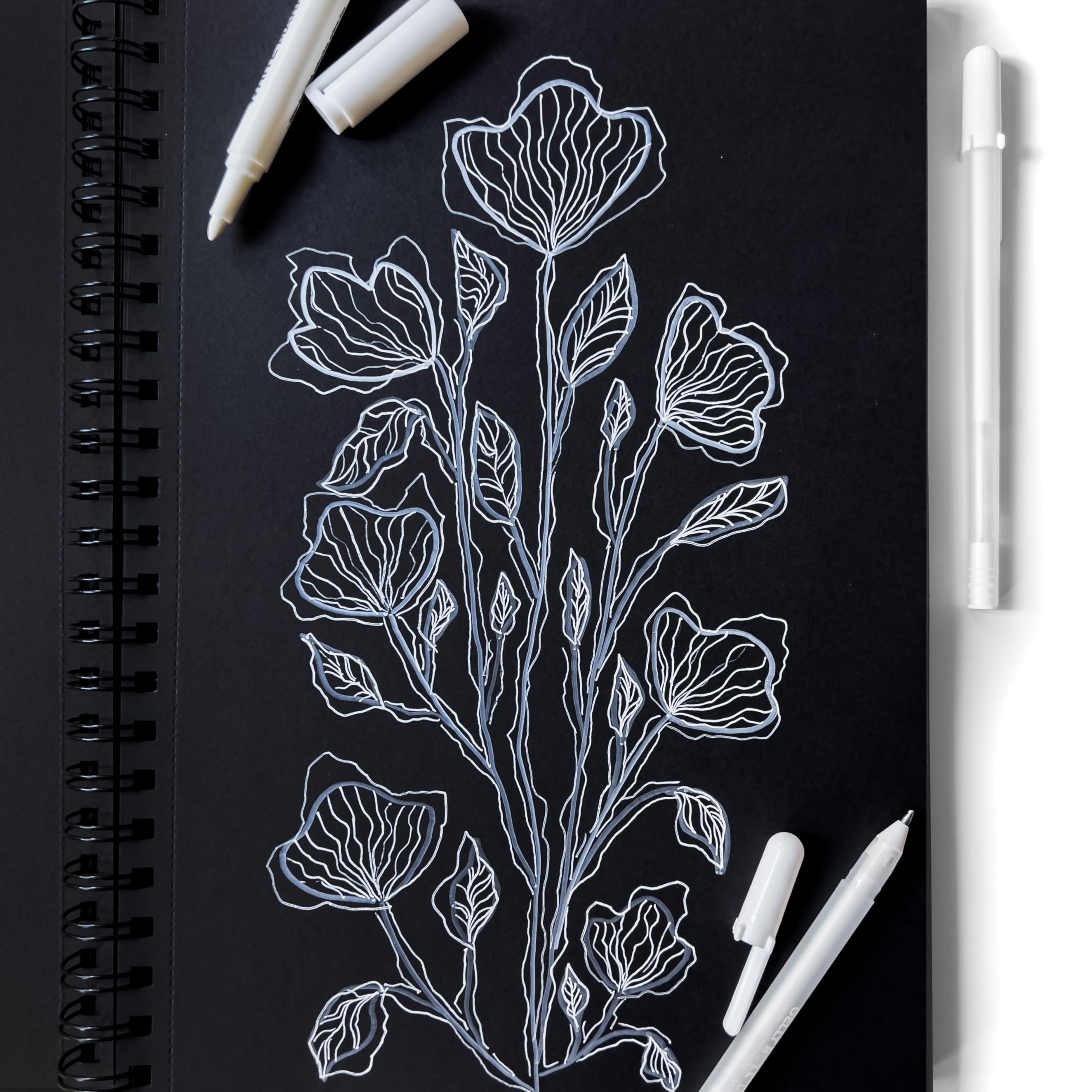 Elements A4 Wire-O Sketch Book, 50 Black Sheets (100 Sides), 200 GSM No Acid Paper - Image 4