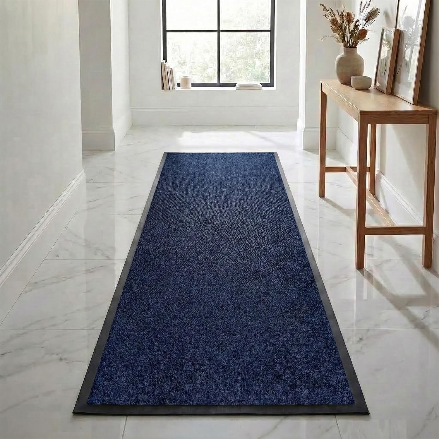 Fit Even Washable Rubber Runner Rug – Outdoor & Indoor Heavy Duty Non-Slip Runner Rug for Kitchen Garden, Inside & Outside Floor Mats, Waterproof and Dirt Trapper Entrance Rug (Navy, 60x180 cm) — image 1