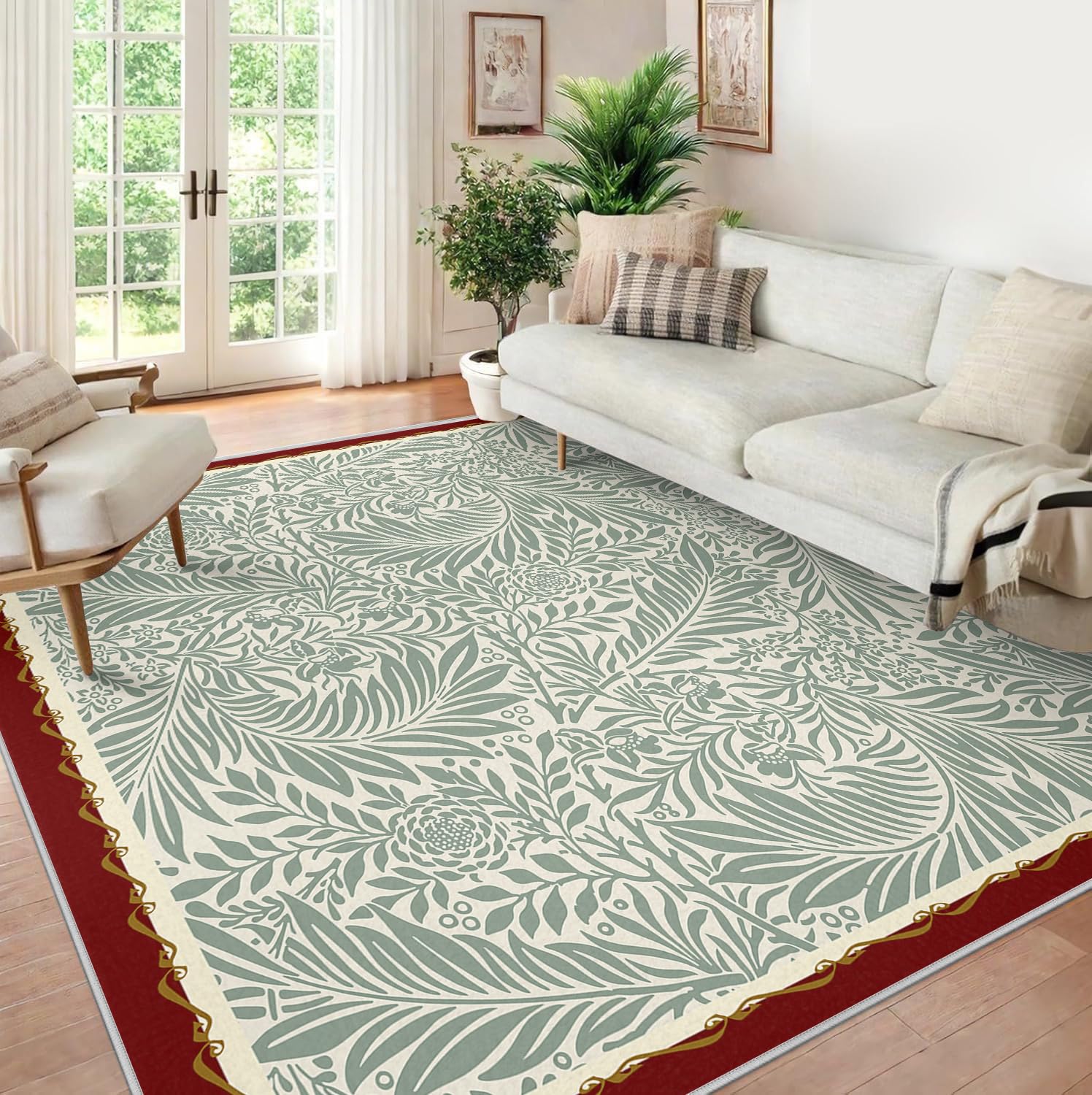 Carpette de chambre vintage à fleurs campagne pour créer un salon cosy