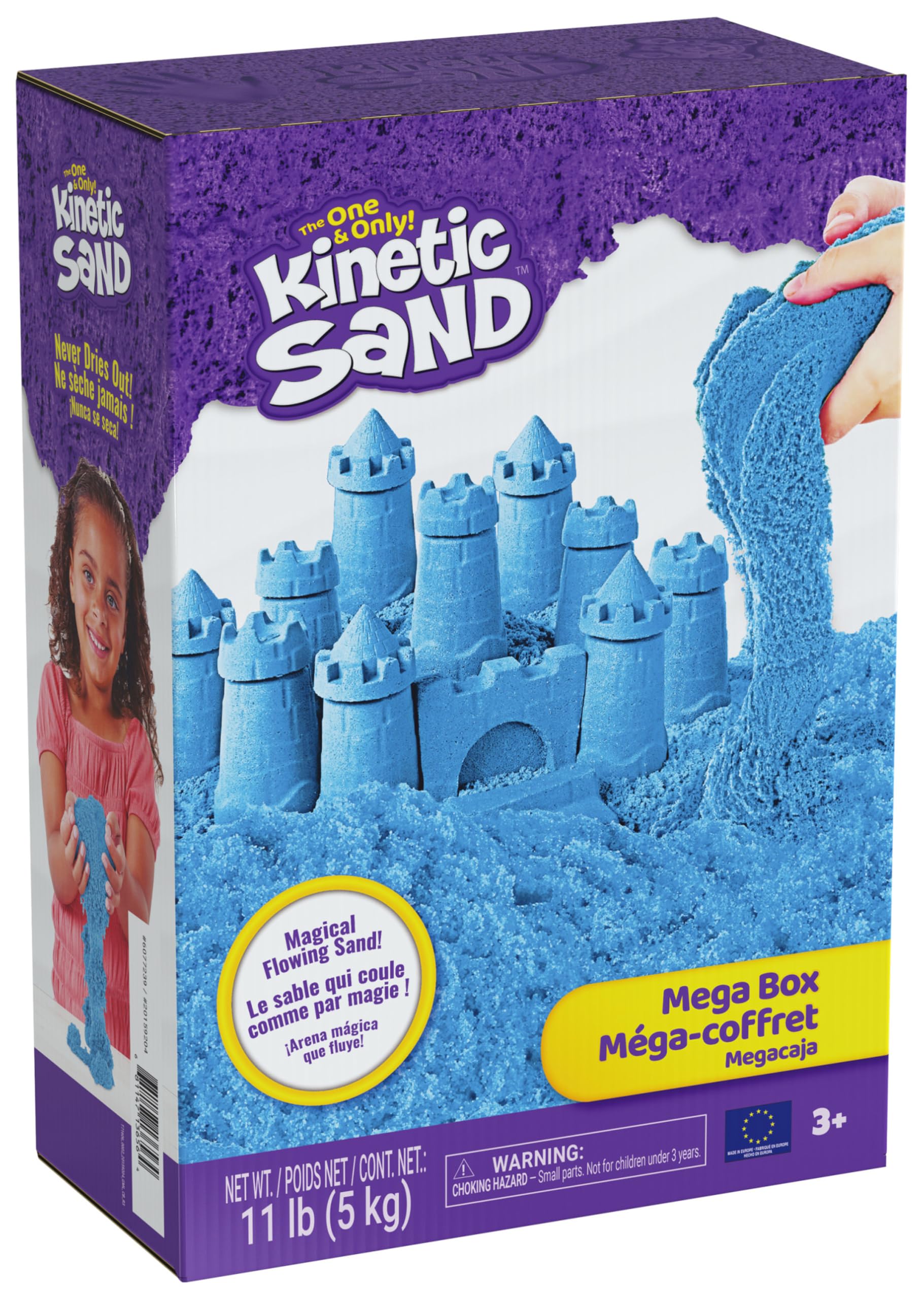 Kinetic Sand 5 kg Blau - original kinetischer Sand aus Schweden in Neon-Blau, entspricht Allen gesetzlichen Sicherheitsanforderungen, für Kindergarten und Therapie, Indoor-Sand für Kinder ab 3 Jahren