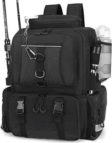 Miniatura 3 de Mochila de pesca, bolsa de aparejos, con cajas de aparejos. Bolsa de pesca grande, materiales fuertes