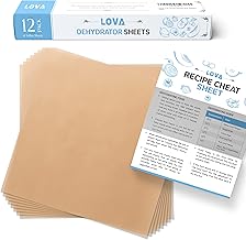 (12 Pack) Teflon Dehydrator Sheets - Free Recipe Sheet -Jerky, Fruit - Food Dehydrator Mat for Dehydrators like Excalibur, Cosori, Magic Mill, Chefman, Presto, Sahara, Excaliber, Dehydrator Tray - Dehydrator Accessories