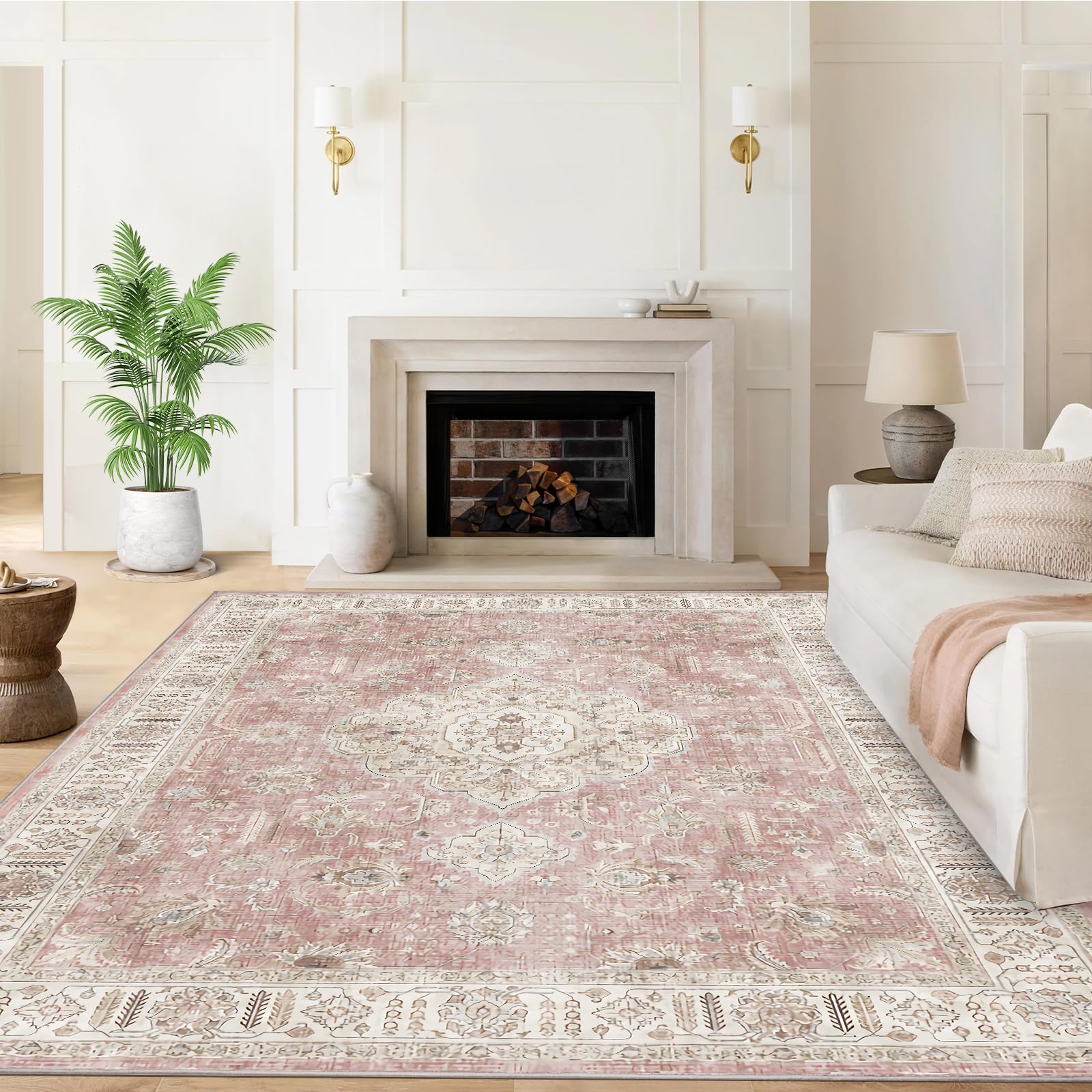 RUGY HOME 5’x7’ Washable Area Rugs for Living Room Bedroom Foldable Low Pile Non Slip Area Rugs for Dining Office