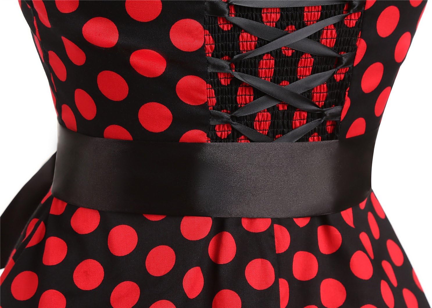 Vintage Dress for Women 1950s Halter Retro Cocktail Dresses Audrey Hepburn Style Rockabilly Swing Dress - Image 5