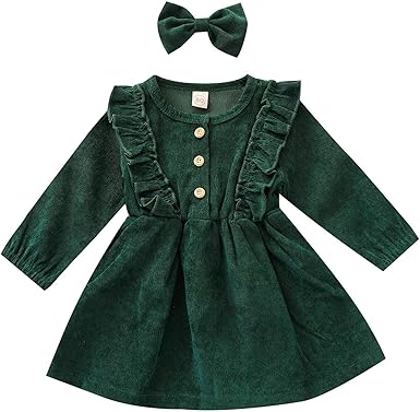 Toddler Baby Girls Corduroy Dresses Long Sleeve Tutu Dress Princess Skirt Kids Spring Summer Clothes Amazon Co Uk Clothing