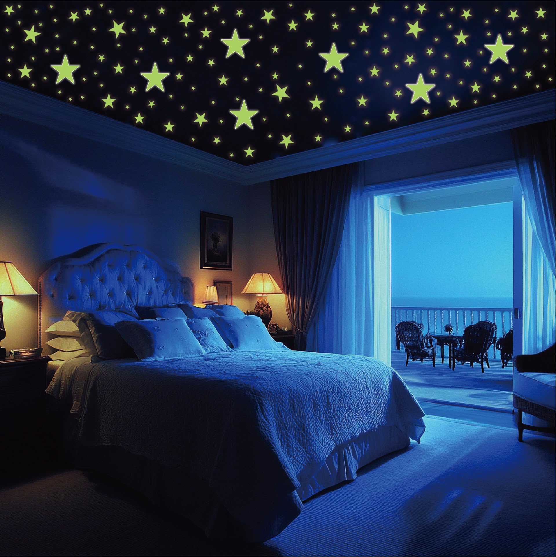 10 Sheet Star Glow in the Dark Wall Sticker Star Wall Decal for Bedroom Living Room Classroom, Playroom Decor Removable Wall Stickers