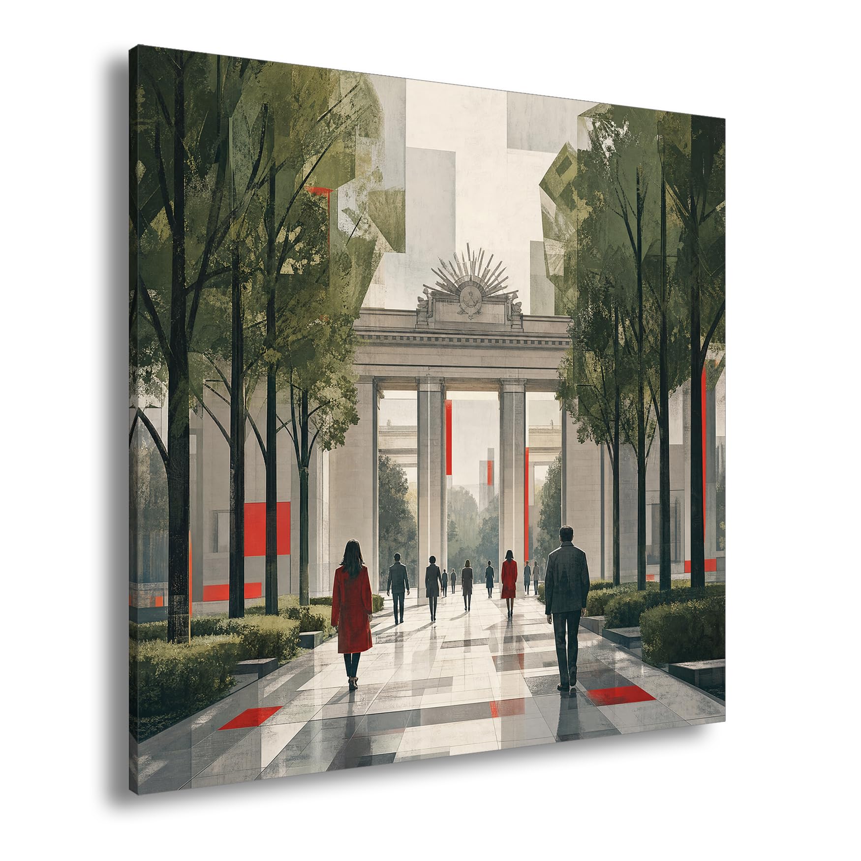 deyoli Obraz na płótnie Ludzie przed monumentalnym łukiem 70 x 70 cm