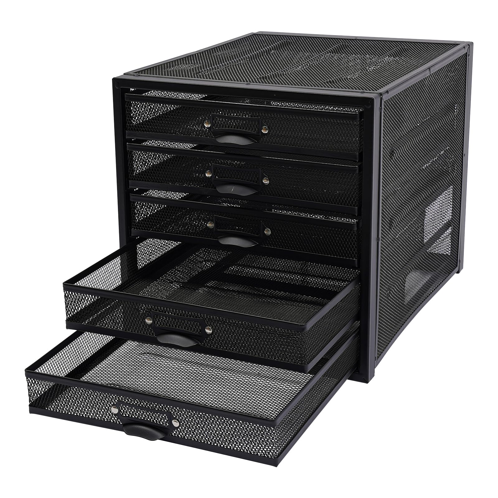Organizer da scrivania in ferro da ufficio, a 5 livelli, con cassetti multifunzionali, per cancelleria, in rete rimovibile, 27,5 x 35,4 x 28,3 cm