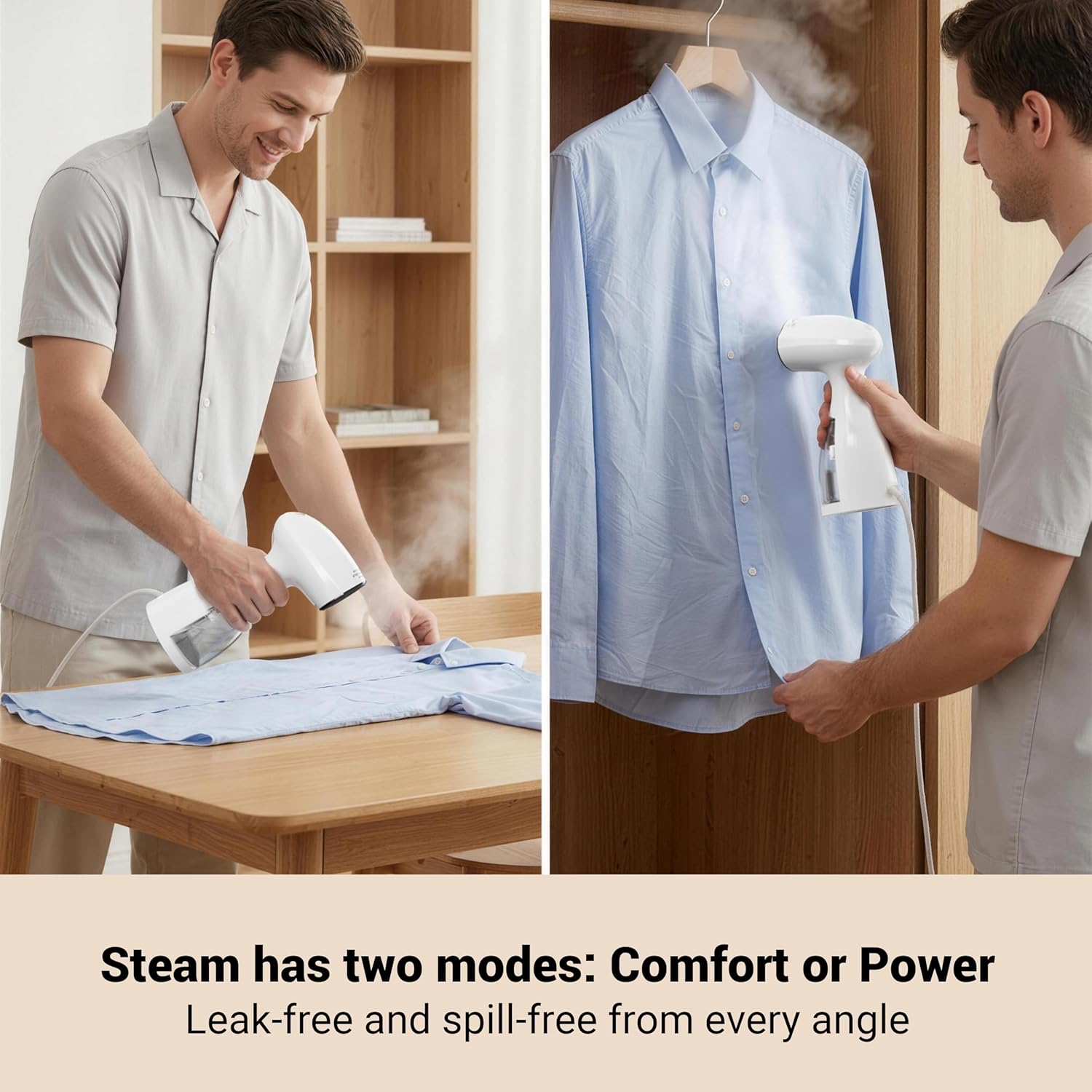 Handheld Steamer for Clothes Wrinkle Removes,110V to 220V Garment Steamer for Multiple Countries,1000W,Large Water Tank 450 ML,10 FT Power Cord,35s Fast Heating (white)