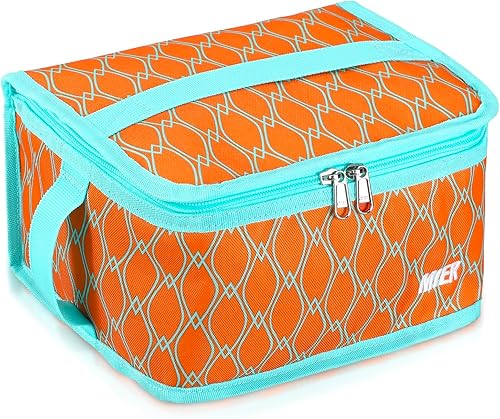 Miniatura 19 de MIER Lonchera pequeña para niños y adultos, compacta con aislamiento, mini hielera térmica portátil para viajes de trabajo, escuela, color azul Azul