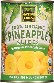Native Forest Organic Pineapple Slices, 15 oz - USDA Certified, Non-GMO, No Artificial Preservatives