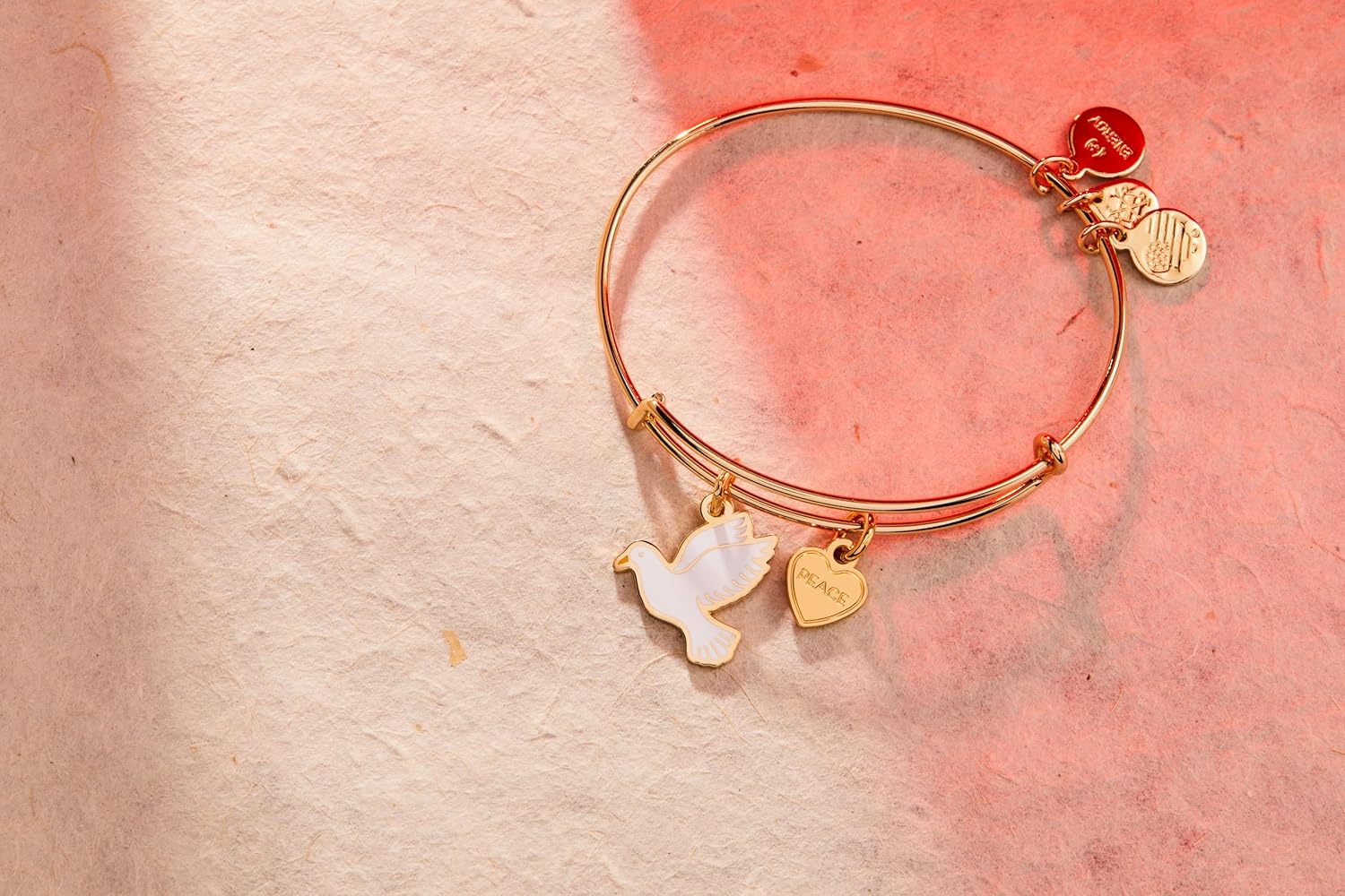Alex and Ani Peace' Dove Duo Charm Bangle Bracelet - Image 3