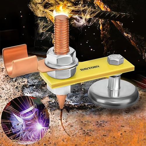 Miniatura 2 de BAYTORY - Abrazaderas de soporte de soldadura magnética mejoradas, herramienta de abrazadera de tierra, cabeza de imán de soldadura de fuerte