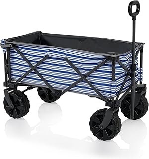 Campart HC-0422 Saint-Michel Carrito Plegable para Transportar, Adecuado para Camping, Jardín o Playa, Lígero, Práctico, Capacidad Máxima de 70 kg, color Azul