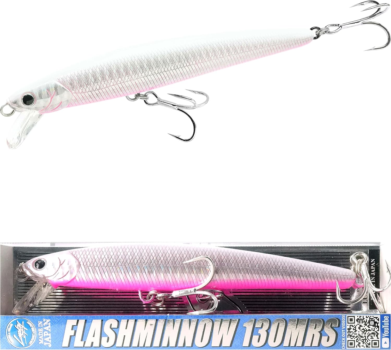 LUCKY CRAFT FlashMinnow 130MRS Saltwater Fishing Lures, Jerkbait for Halibut and Bass Fish, Slow Sinking 2-4ft, Surf Fishing Gear and Tackle Box Accessories