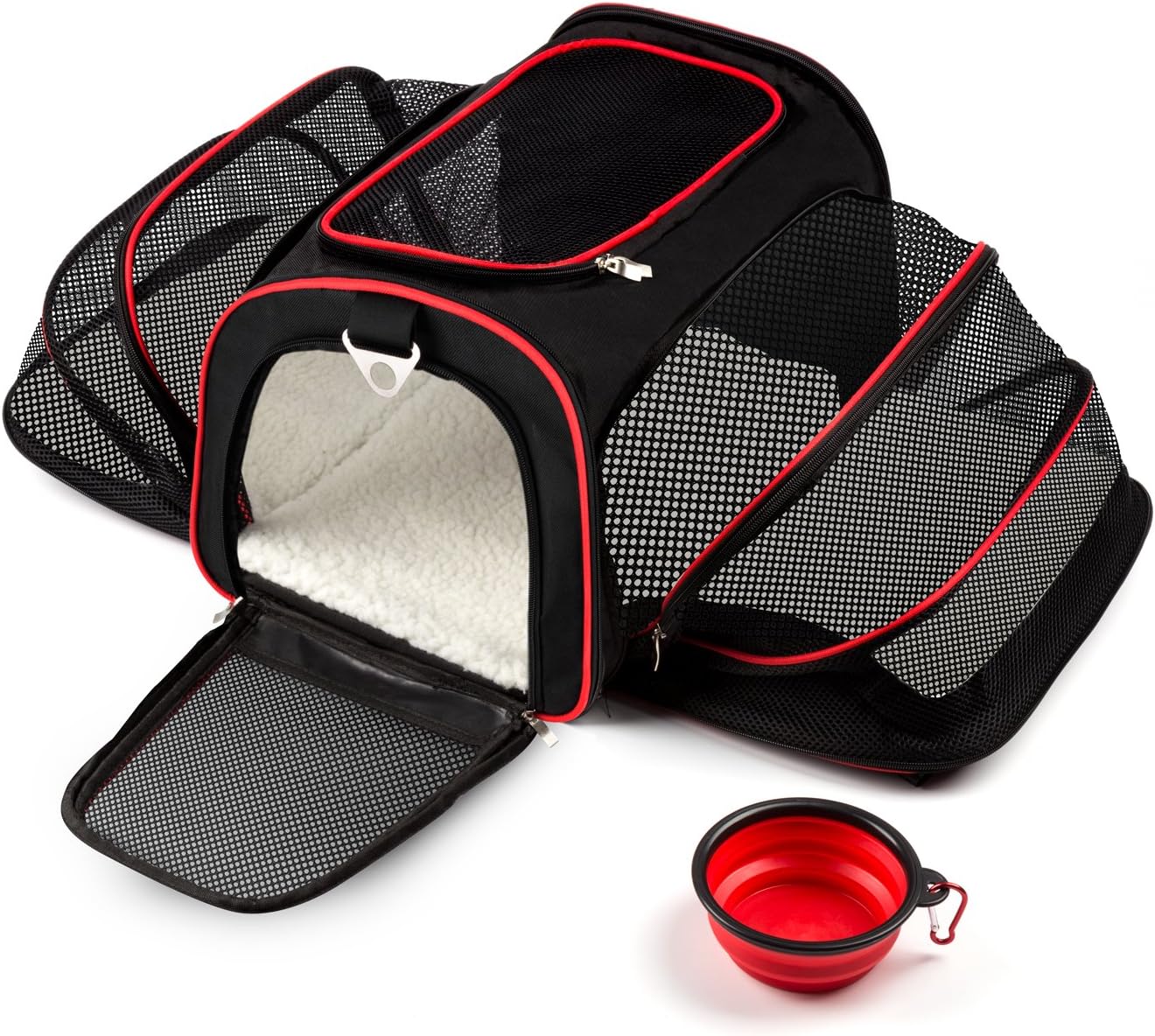 Cat Carrier, Airline Approved Pet Carrier Dog Puppy Carriers, Soft Sided Crate Dog Travel Bag for Small Dog & Large Cats