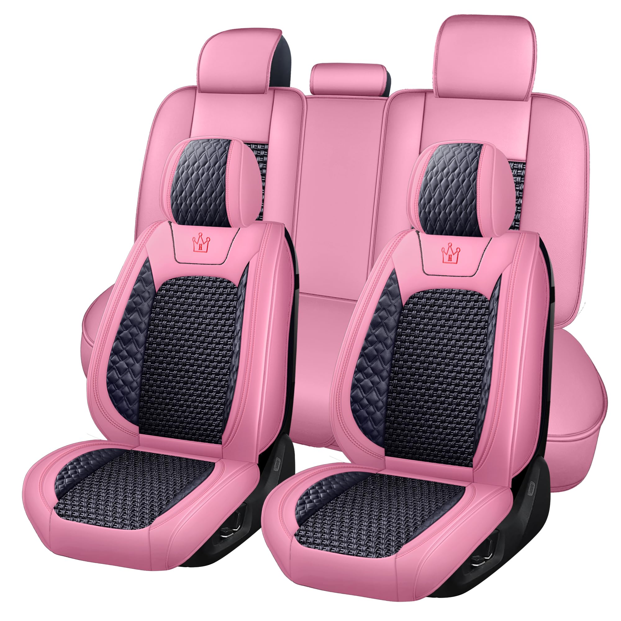 CLOHOMIN Colorful Paws Puppy Car Seat Cover - 2 Pack, Breathable Fabric, Universal Fit For Cars, Trucks & SUVs