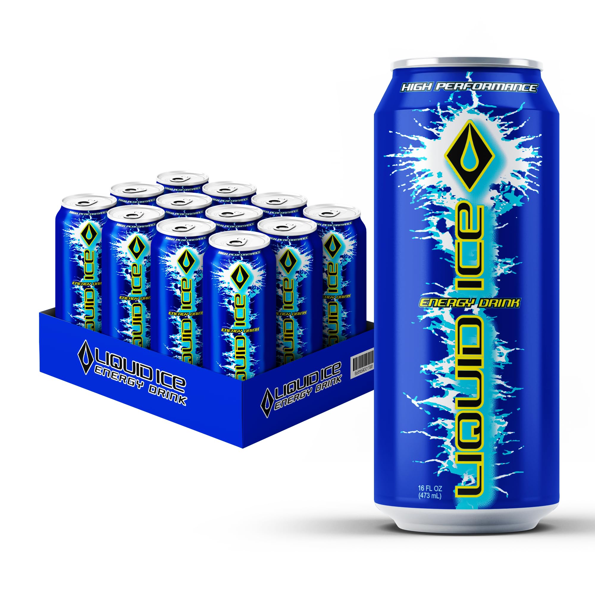 Liquid Ice Energy Drink - Arctic Berry (16 Fl Oz, 12 Count)