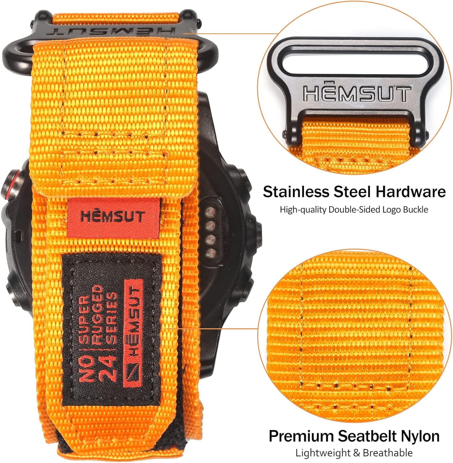 Compatible With Garmin Watch Band, Super Rugged Nylon Sports Strap With Woven Loop Design For Fenix/Forerunner/Approach/MARQ/Quatix/D2 Series, Tough Replacement Band For Men Women