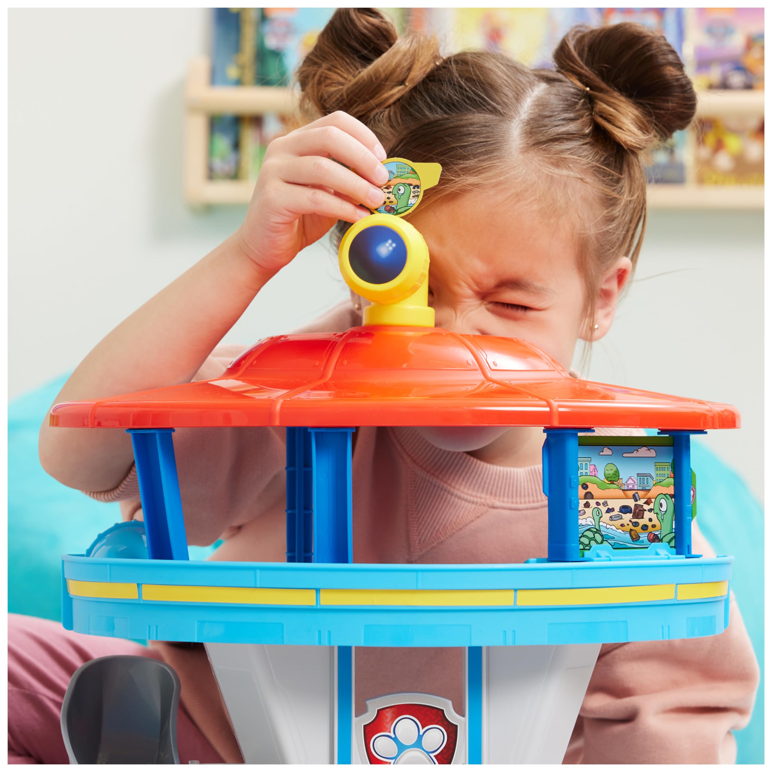 Paw Patrol - Pat Patrouille - Tour de Contrôle 50 Cm - avec Périscope, Missions, Toboggan, 7 Cartes 1 Véhicule Et 2 Figurines Chase - Pat Patrouille Jouet - Voiture Enfant - Jouet Enfant 3 Ans Et +