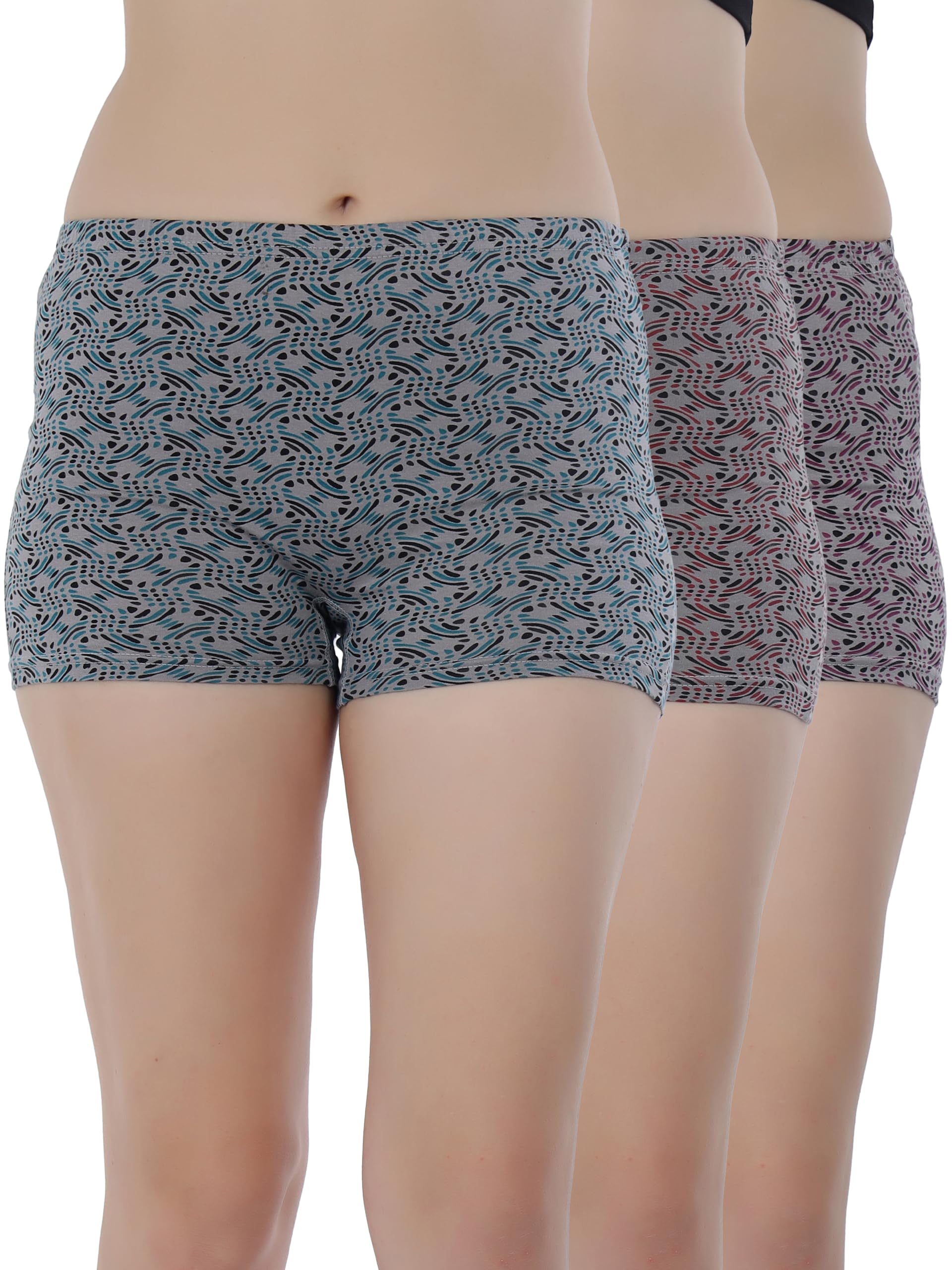 selfcare Women Printed Cotton Mid Rise Boy Shorts Panties (Pack of 3)-picture-11