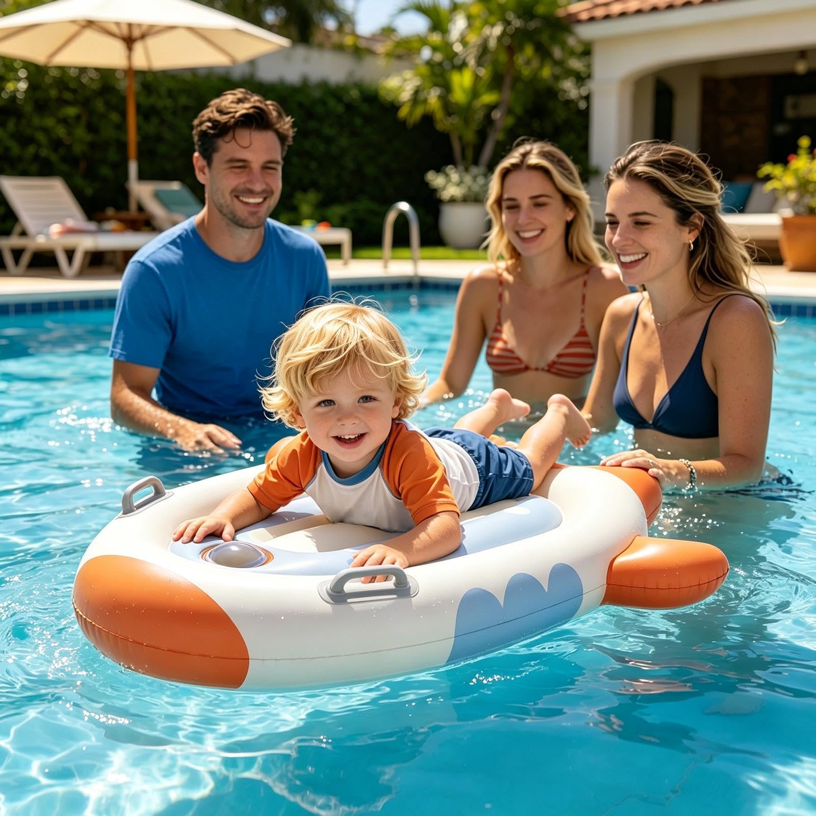 Balsa inflable para niños en la playa de arena, juguete inflable con | Tabla de natación para niños adecuada para agua, arena, surf, surf, swi