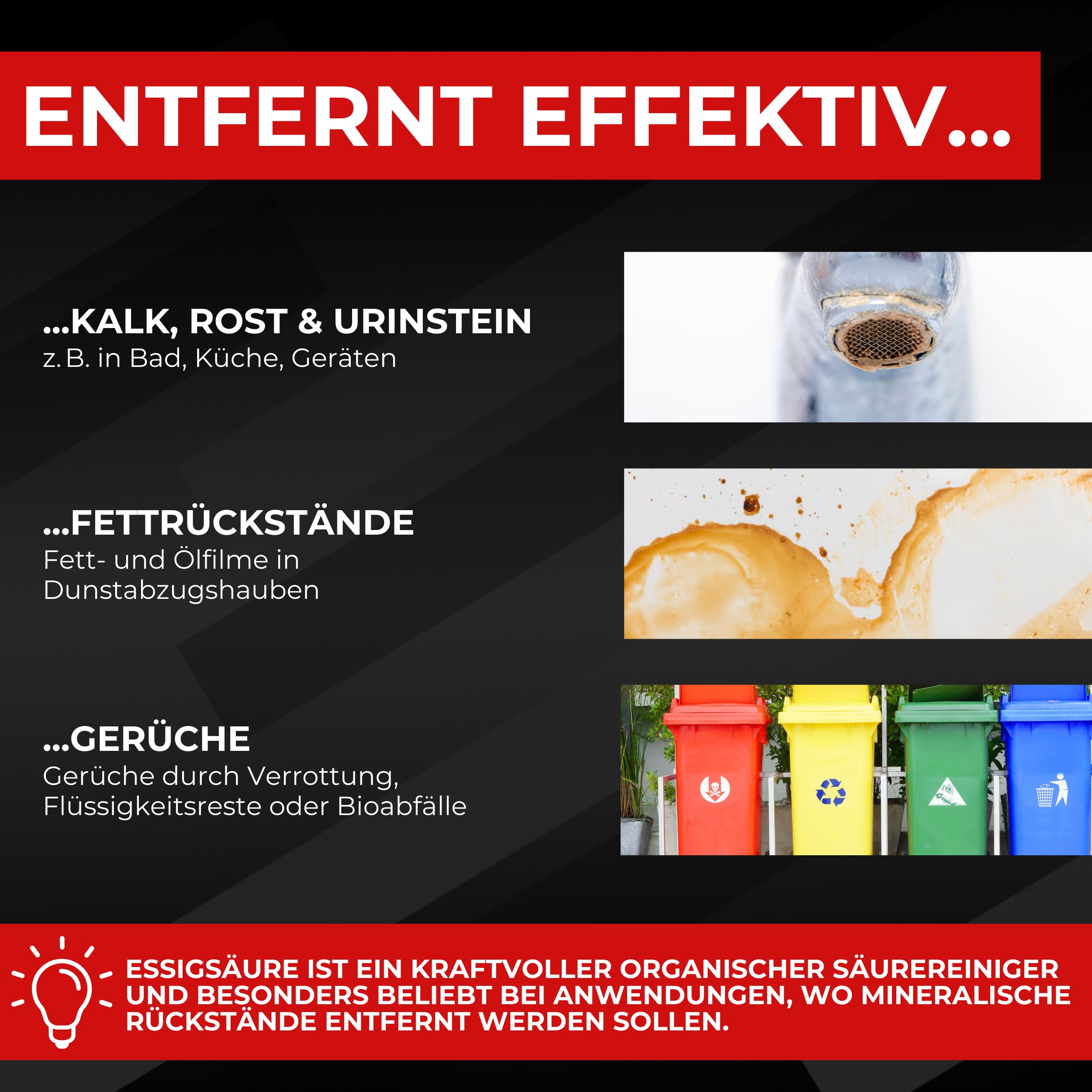 BRESTOL® Essigsäure 60 % – Hochkonzentriert für Industrie & Haushalt – Effektiver Reiniger gegen Kalk, Rost, Fett & Gerüche – Ideal für Küche, Bad, Werkstatt, Gastronomie & Maschinen – 15 L Kanister