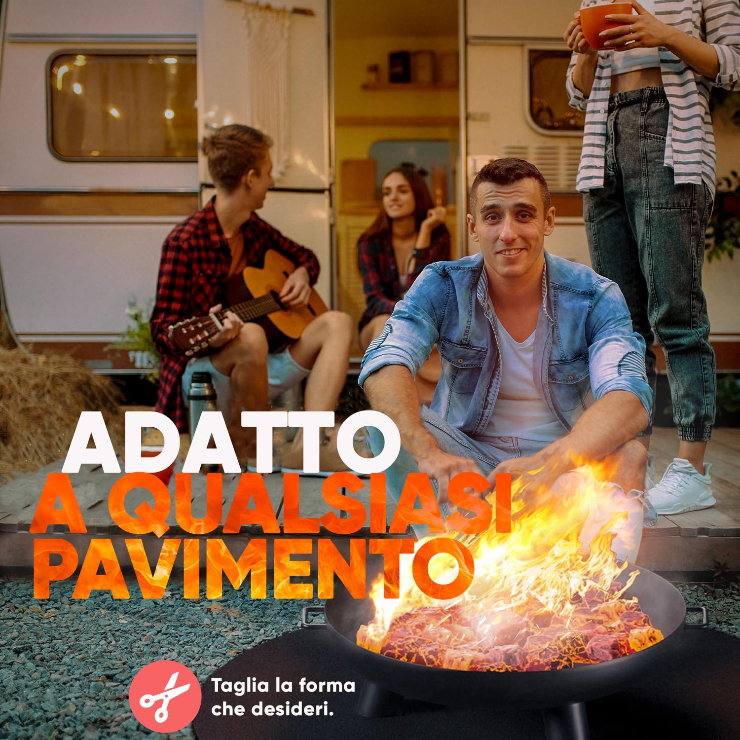 Tappeto refrattario 2x2 m resistente al calore fino a 982 °C nero, tessuto refrattario antincendio ideale per barbecue, termoprotettivo non infiammabile, piastra ignifuga, protezione antincendio